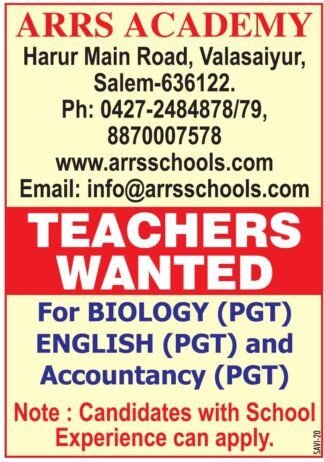 Job At ARRS ACADEMY