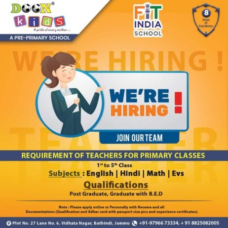 Job Opportunities at ! Doon Kids Bathindi, Jammu