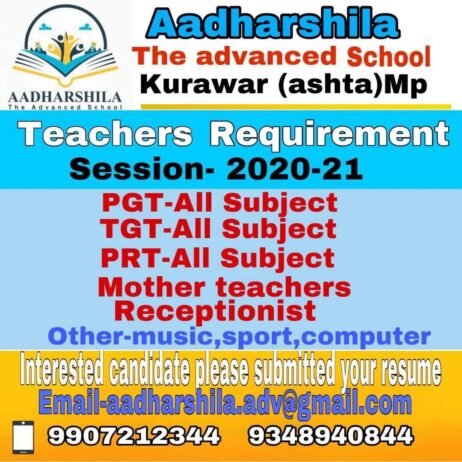 Teachers job in ! Aadharshila Advanced School M.P