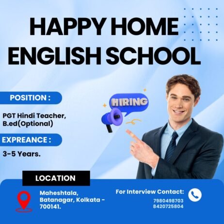 Teacher’s Job in Happy Home English School in Maheshtala, Kolkata,