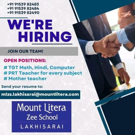 Opening Job for Teachers at Mount Litera Zee School in Damodarpur, Bihar