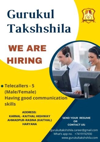 Opening Job for Teachers at Gurukul Takshshila in KAITHAL , Haryana