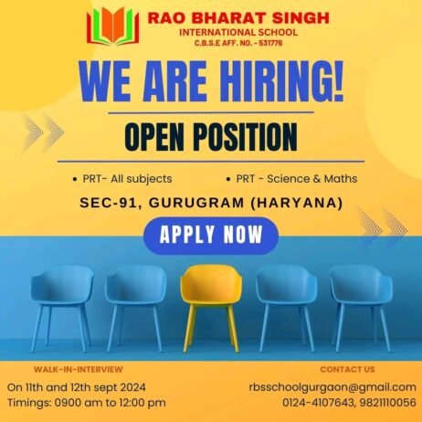 Job for Teachers at RAO BHARAT SINGH in Gurugram, Haryana