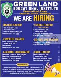 Teachers jobs in Green Land Educational Institute Kuimaran Rawat, Srinagar