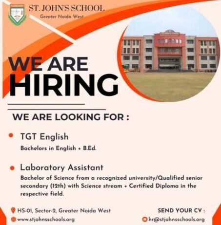 Teachers jobs in St. John’s School, Greater Noida West, Uttar Pradesh