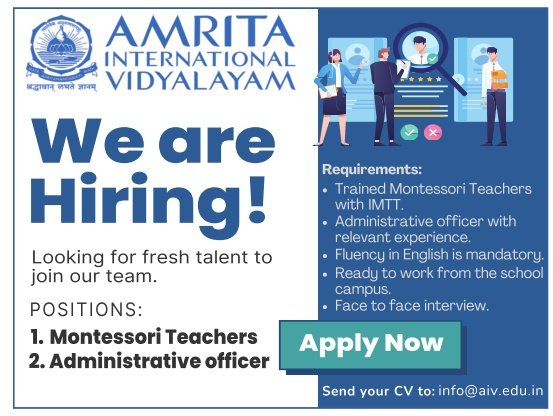 Teacher Job Opening in Amrita International Vidyalayam, Bengaluru, Karnataka