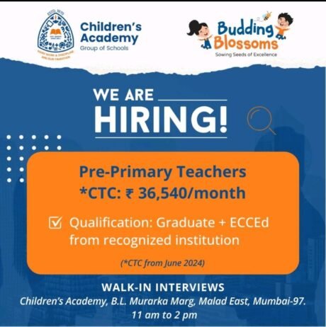 Teacher Job in Children’s Academy Group of Schools, Mumbai, Maharashtra