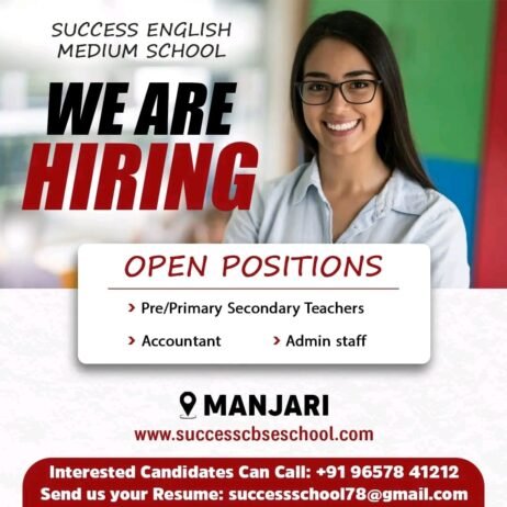 Teacher Job in Success English Medium School , Manjari, Maharashtra