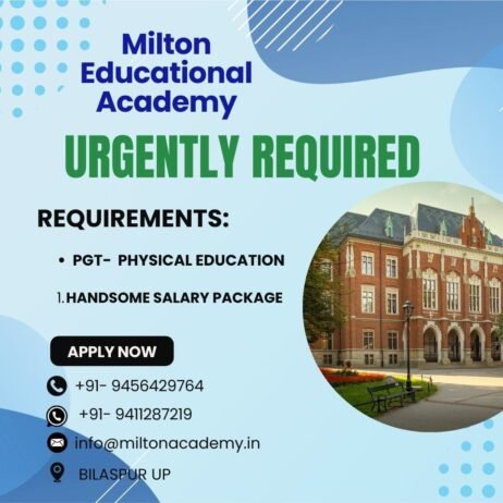 Job for Teachers at Milton Educational Academy in BILASPUR UP