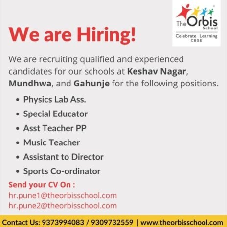 Teacher Job in The Orbis School, Pune, Maharashtra