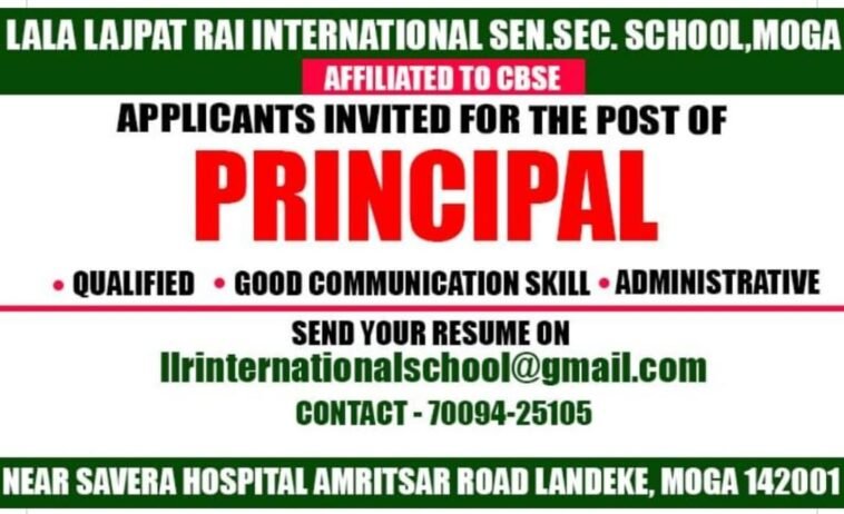 Opening Job for Teachers at Lala Lajpat Rai International School in Amritsar, Punjab