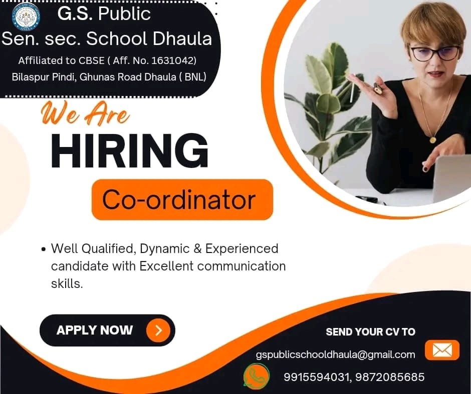 Teachers job in ! G.S. Public Sen. sec. School in Dhaula, Punjab