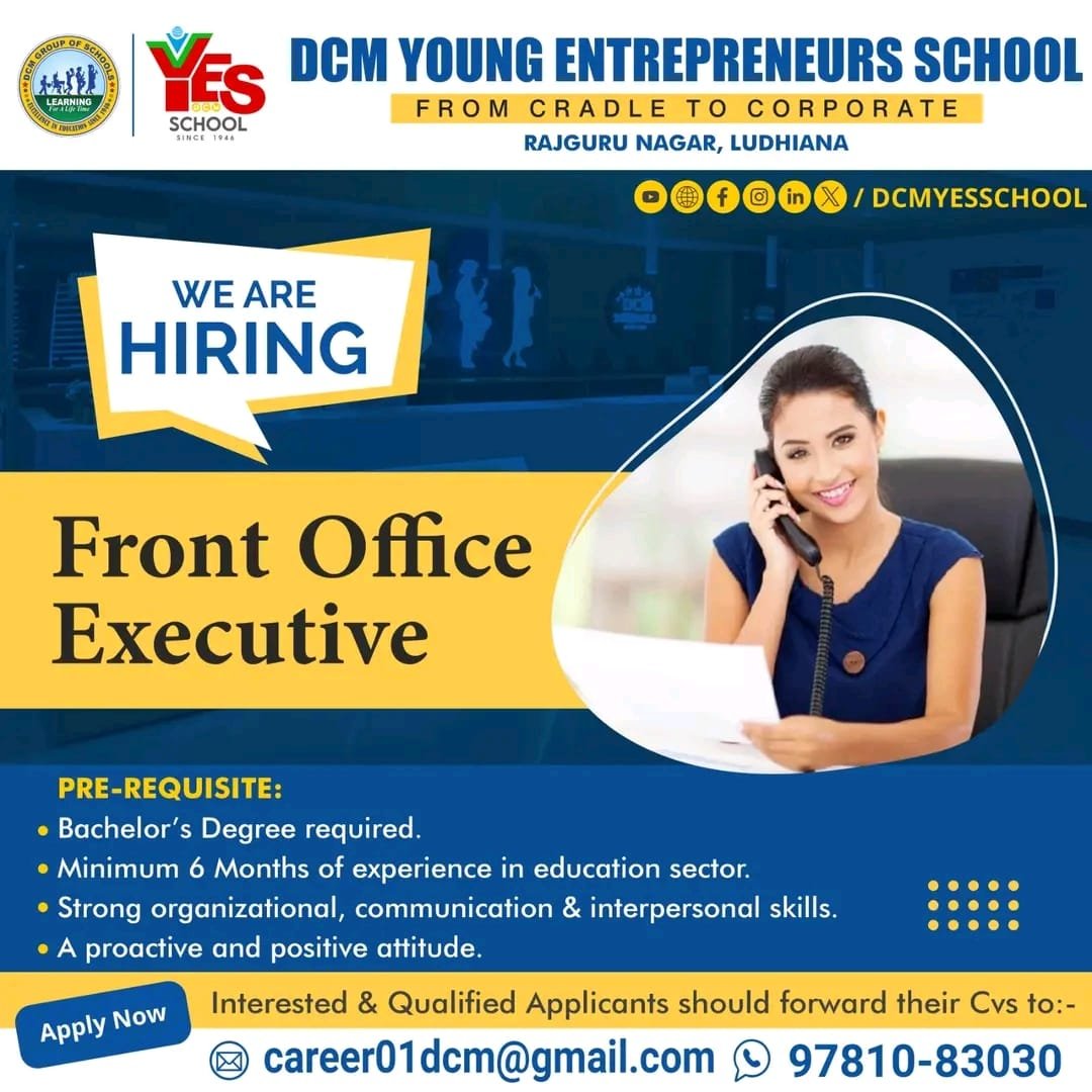 job at DCM Young Entrepreneurs School (YES) in Rajguru Nagar, Ludhiana,