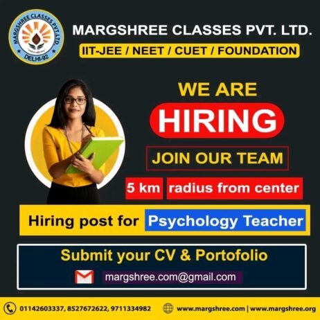 Teachers job in MARGSHREE CLASSES PVT. LTD , Delhi