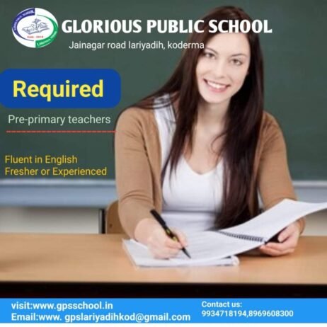 Teachers job in GLORIOUS PUBLIC SCHOOL , Garhai, Jharkhand