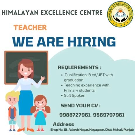 Teacher Job in Himalayan Excellence Centre, Mohali, Punjab