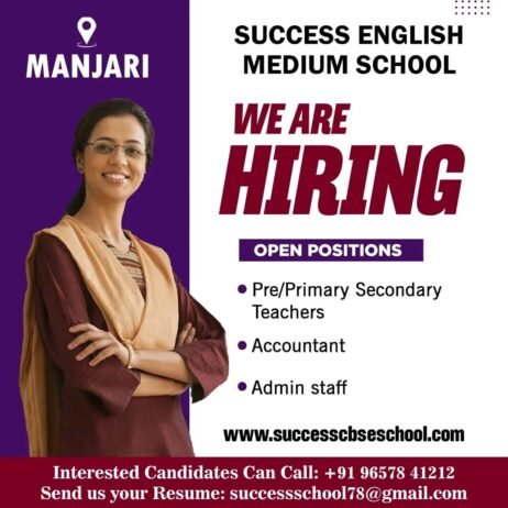 Teacher Job in  Success English Medium School, Pune, Maharashtra