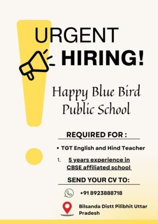 Teachers job in ! Happy Blue Bird Public School in Shikarpur, Uttar Pradesh