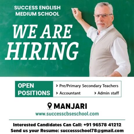 Opening Job for Teachers at SUCCESS ENGLISH MEDIUM SCHOOL in Pune, Maharashtra