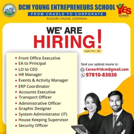 Teachers job in ! DCM YOUNG ENTREPRENEURS SCHOOL in Ludhiana