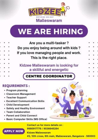 Opening Job for Teachers at KIDZEE in Bangalore, Karnataka