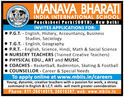 Teachers job in MANAVA BHARATI INDIA INTERNATIONAL SCHOOL , New Delhi