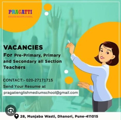 Teachers jobs Pragatti English Medium School , Pune, Maharashtra