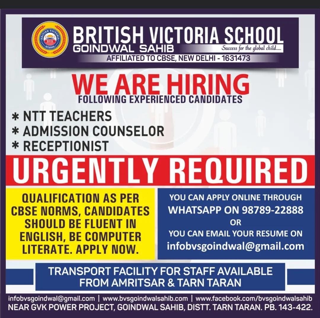 British Victoria School Goindwal Sahib: A Gateway to a Bright Future, Punjab