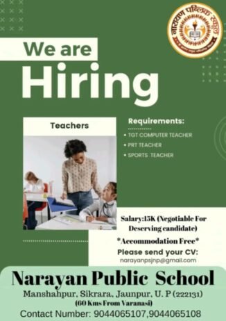 Job for Teachers at Narayan Public School in Jaunpur, Uttar Pradesh