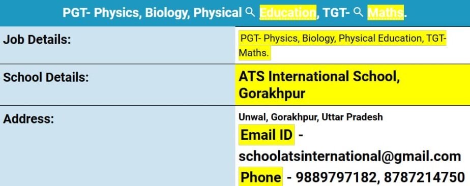 Join the Dedicated Teaching Team at ATS International School, Gorakhpur!