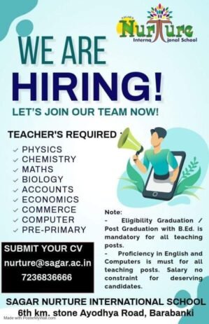 Join the Team at Sagar Nurture International School, Ayodhya