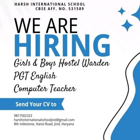 Teachers job in ! Harsh International School in Jind, Haryana