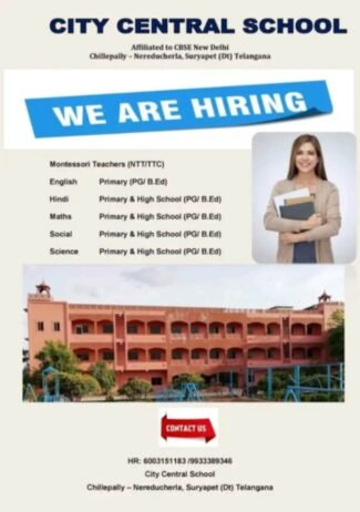 Job for Teachers at City Central School in Suryapet, Telangana