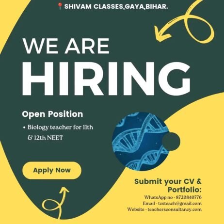 Teacher Job in Shivam Classes, Gaya, Bihar