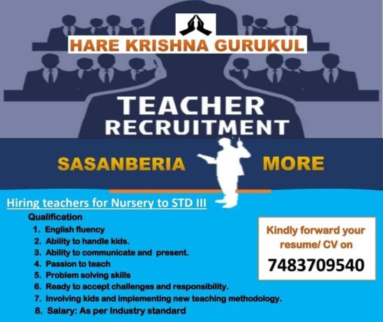 Teacher Job in Hare Krishna Gurukul, Dhanbad, Jharkhand