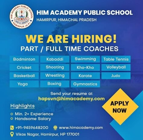 Teacher jobs at Him Academy Public School, Hamirpur, Himachal Pradesh