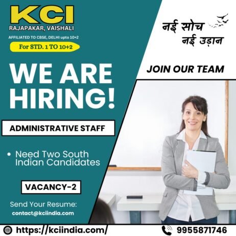 Teacher Job in KCI Rajapakar, Vaishali, Bihar