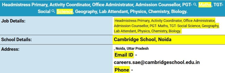 Exciting Career Opportunities at Cambridge School, Noida – Join Our Team of Educators and Administrators