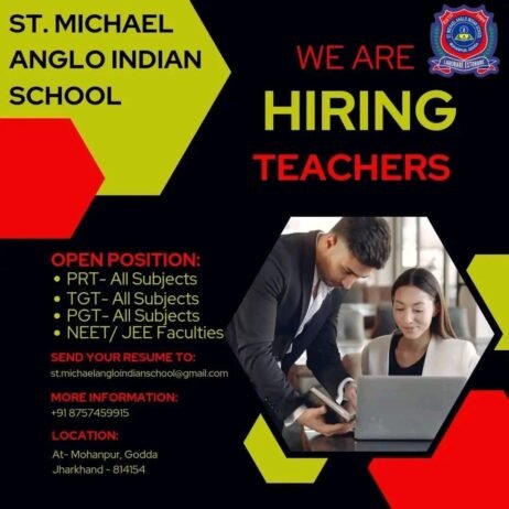 Job for Teachers at St. Michael Anglo Indian School in Godda, Jharkhand