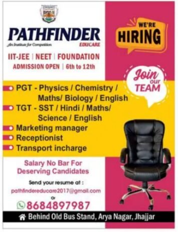 Job Opportunities at Pathfinder Educare, Jhajjar, Haryana