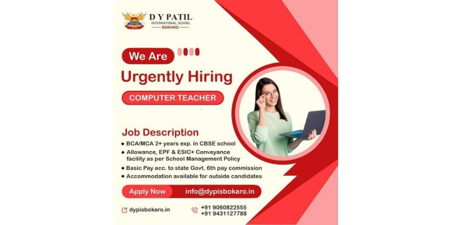 Teacher jobs at DY Patil International School, Bokaro, Jharkhand