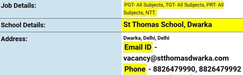 Exciting Teaching Opportunities at St. Thomas School, Dwarka, Delhi