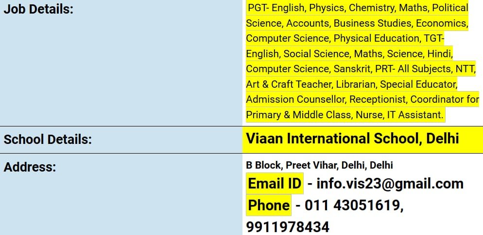 Job Opportunity at Viaan International School, Delhi