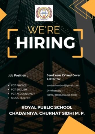 Teachers job in ! Royal Public School in Sidhi, Madhya Pradesh