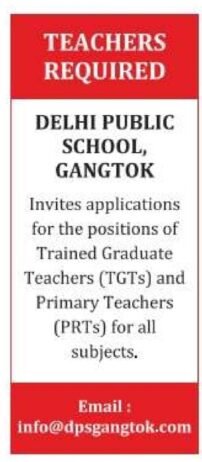 Exciting Teaching Job Openings at DPS Gangtok, Sikkim: Apply Now for TGT & PRT Positions!