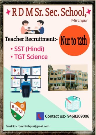 Teaching Jobs at R.D.M. Sr. Sec. School, Mirchpur, Haryana