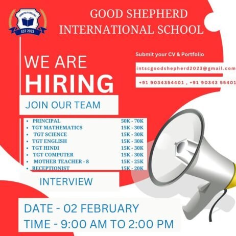 Teacher Opportunities at Good Shepherd International School, Tamil Nadu