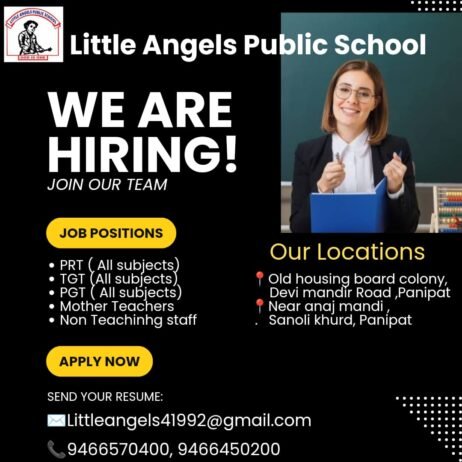 Job Opportunity at Little Angels Public School, Panipat, Haryana