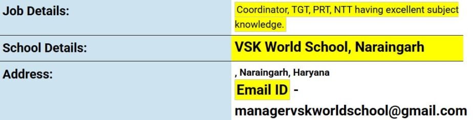 Job Opportunity at VSK World School, Ambala, Haryana