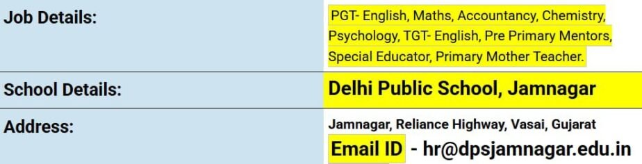 Exciting teacher Recruitment at Delhi Public School, Jamnagar, Gujarat